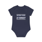 Load image into Gallery viewer, Natural-Born Zionist Organic Baby Bodysuit
