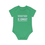 Load image into Gallery viewer, Natural-Born Zionist Organic Baby Bodysuit
