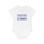 Load image into Gallery viewer, Natural-Born Zionist Organic Baby Bodysuit
