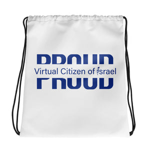 Proud Virtual Citizen of Israel Drawstring bag